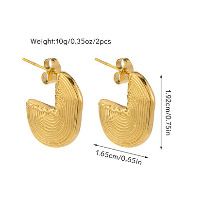 Women's Trendy Light Luxury Style 18K Earrings Geometric Stainless Steel Hollow Earrings asonjewelry