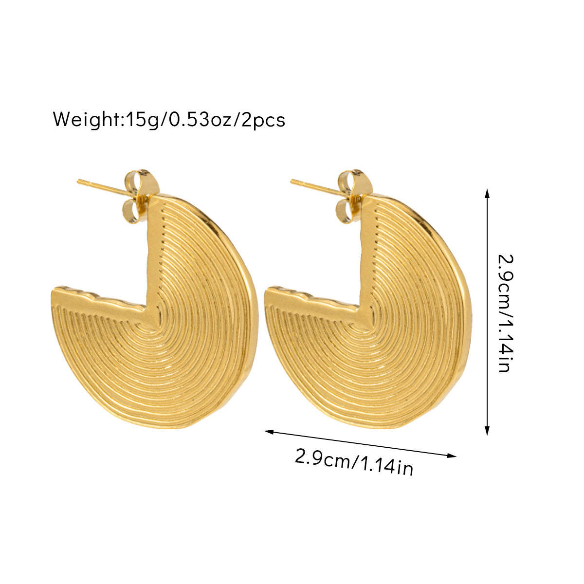 Women's Trendy Light Luxury Style 18K Earrings Geometric Stainless Steel Hollow Earrings asonjewelry