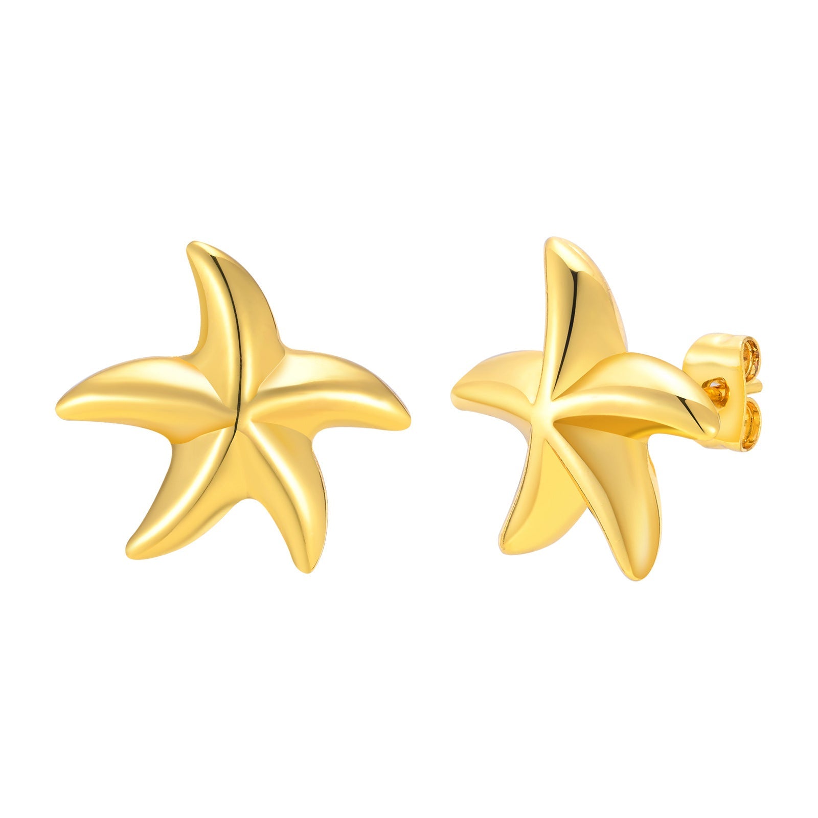 Stainless steel starfish earrings 18K gold color fashion personality earrings asonjewelry
