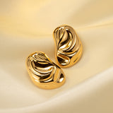 18k gold geometric irregular whacked pattern earrings for women vintage metal style fashion earrings