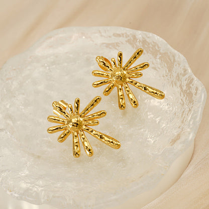Trendy jewelry 18k gold stainless steel radiating earrings temperament fashion earrings asonjewelry