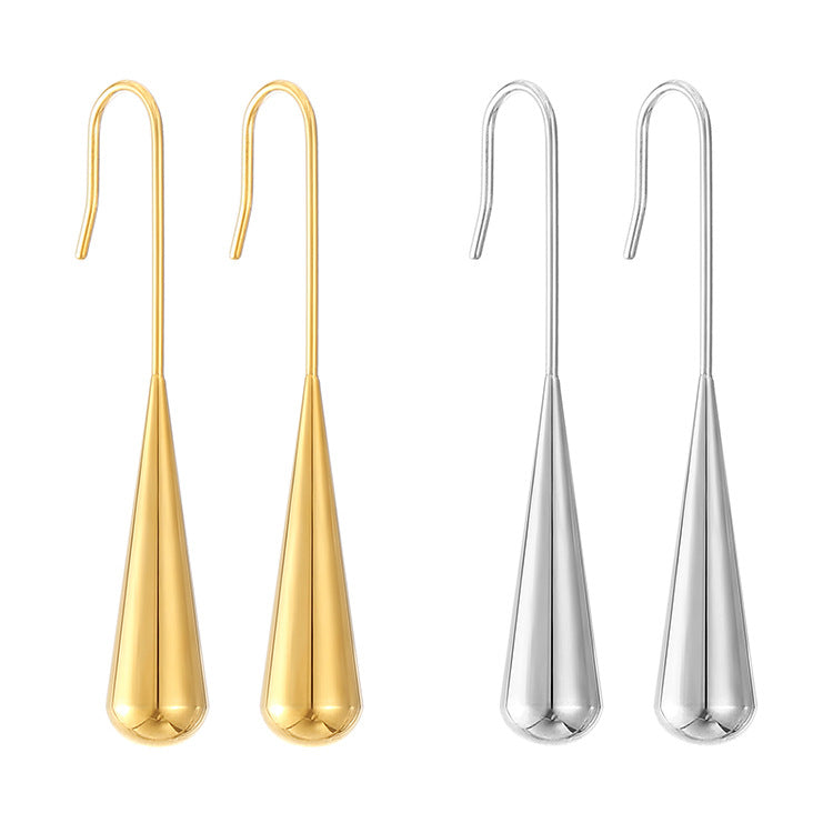 Simple stainless steel drop earrings literary women's irregular earrings asonjewelry