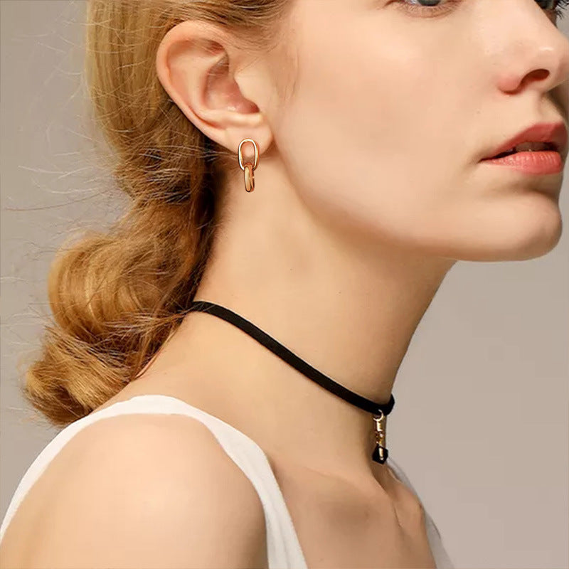 Stainless Steel Geometric Earrings Gold Color Cool Earrings asonjewelry