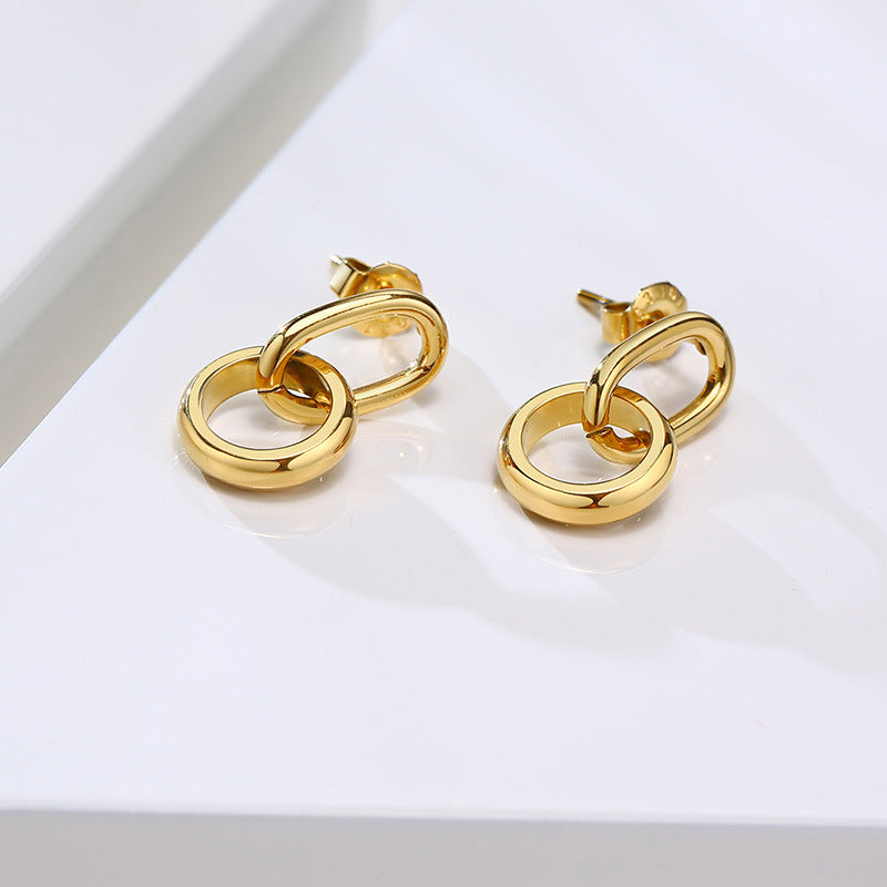 Stainless Steel Geometric Earrings Gold Color Cool Earrings asonjewelry