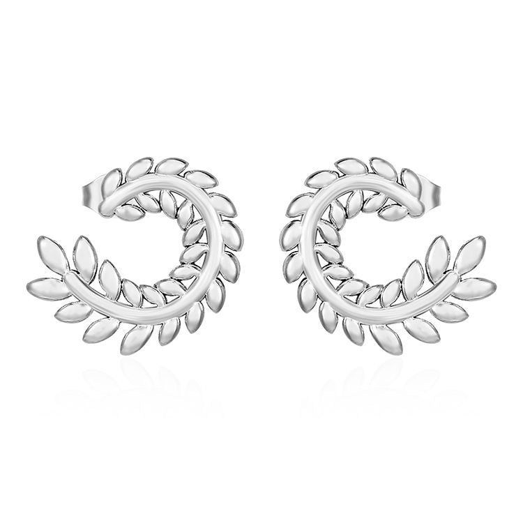 Temperament wheat ears stainless steel 18K gold-plated retro trend earrings niche design earrings asonjewelry