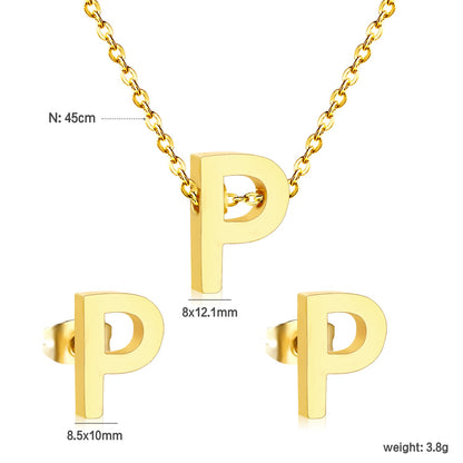 Steel/Gold Cut Letters Set without Diamonds A-Z asonjewelry