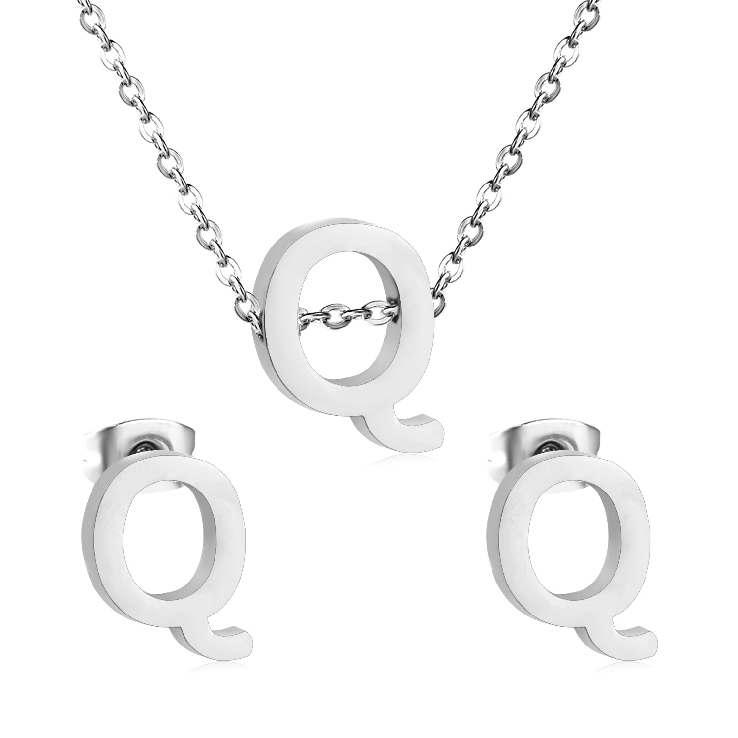 Steel/Gold Cut Letters Set without Diamonds A-Z asonjewelry