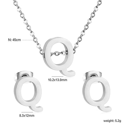 Steel/Gold Cut Letters Set without Diamonds A-Z asonjewelry