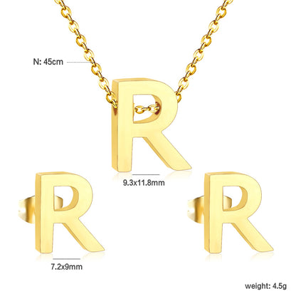 Steel/Gold Cut Letters Set without Diamonds A-Z asonjewelry