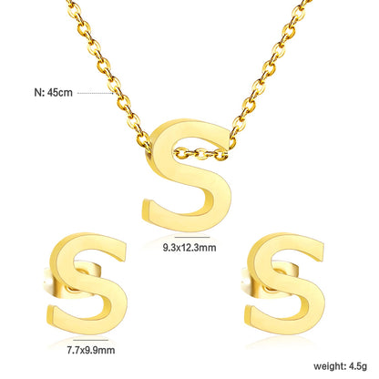 Steel/Gold Cut Letters Set without Diamonds A-Z asonjewelry
