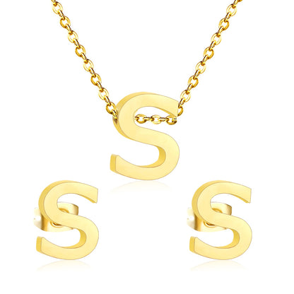 Steel/Gold Cut Letters Set without Diamonds A-Z asonjewelry