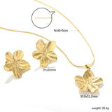 Wholesale Gold Stainless Steel Jewelry Sets | Sun & Floral Design Necklace and Earrings Set for Retail