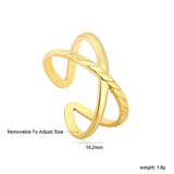 Wholesale Adjustable Ring Set | Butterfly, Starfish, Flower, X Design Gold Stainless Steel Rings | US Size 6-9