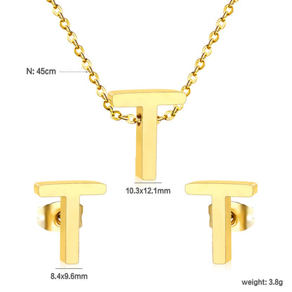 Steel/Gold Cut Letters Set without Diamonds A-Z asonjewelry