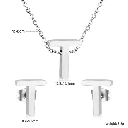 Steel/Gold Cut Letters Set without Diamonds A-Z asonjewelry