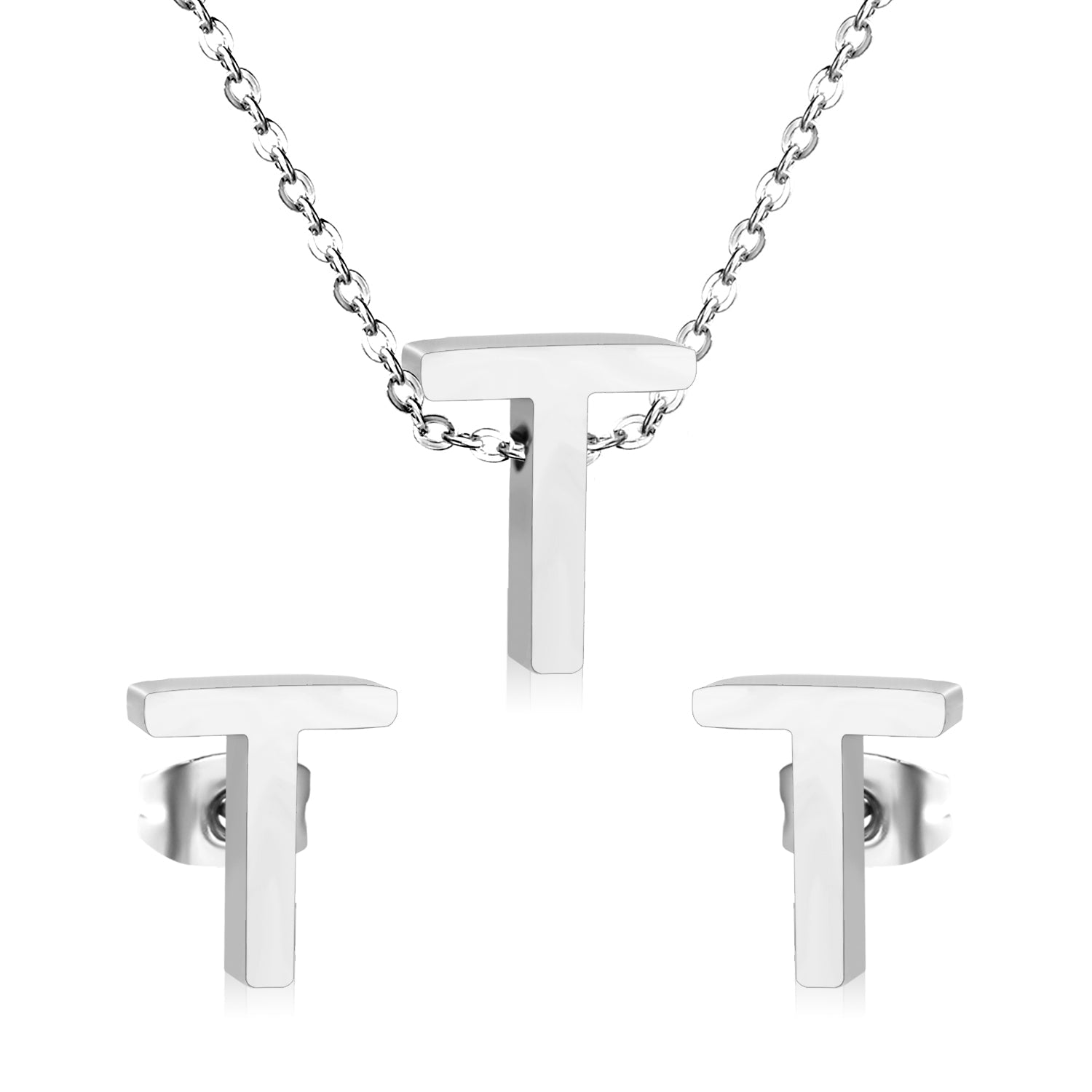 Steel/Gold Cut Letters Set without Diamonds A-Z asonjewelry