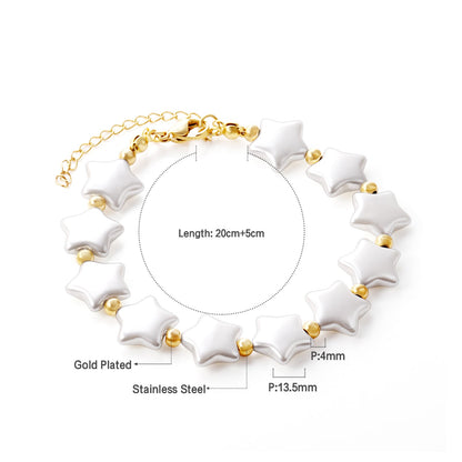 Pearls with steel beads bracelet 20+5cm asonjewelry