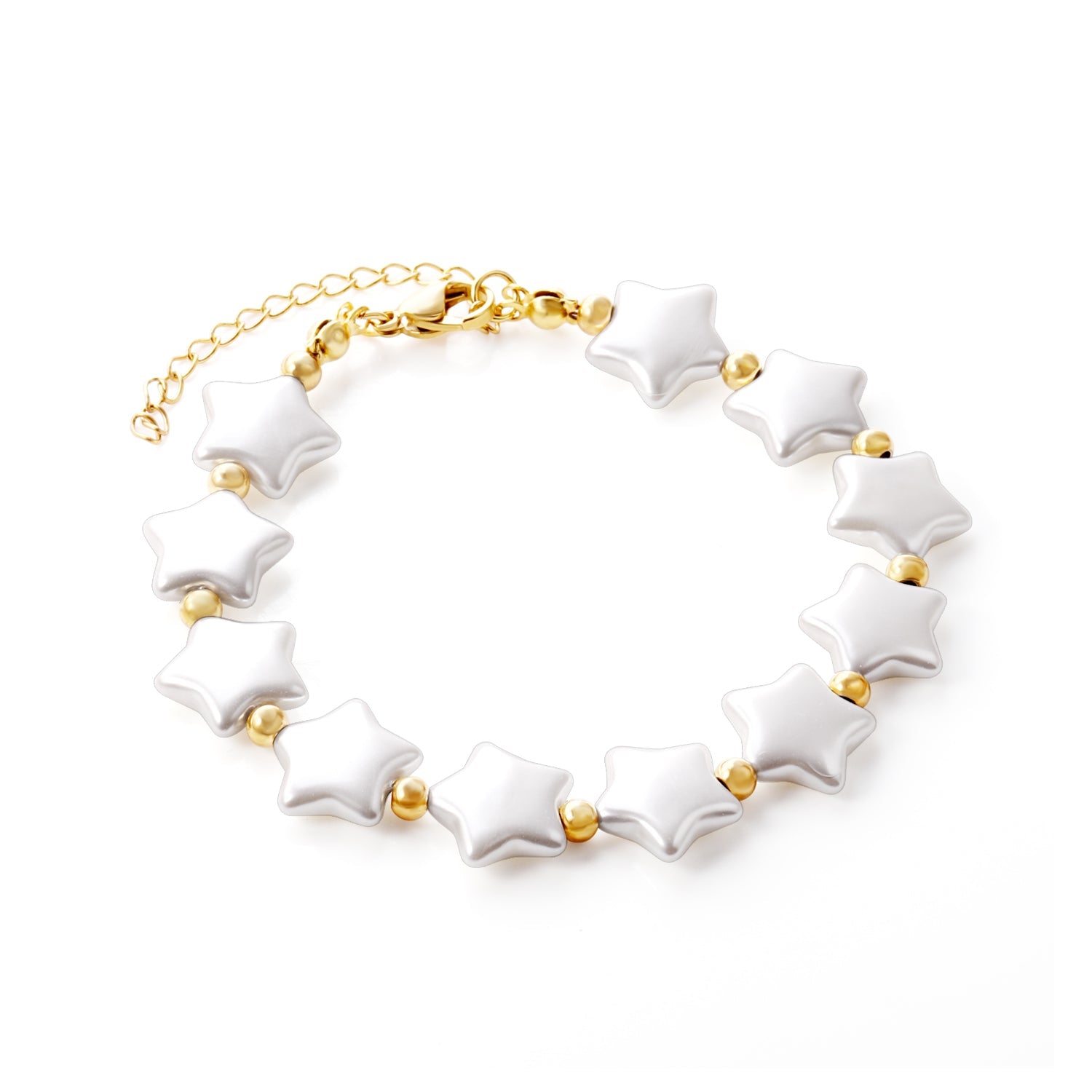 Pearls with steel beads bracelet 20+5cm asonjewelry