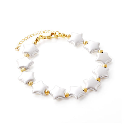 Pearls with steel beads bracelet 20+5cm asonjewelry