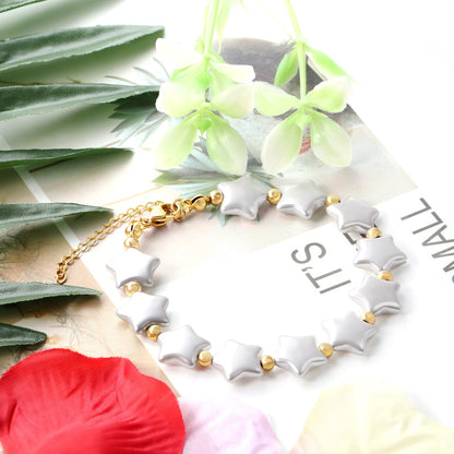 Pearls with steel beads bracelet 20+5cm asonjewelry