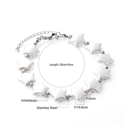 Pearls with steel beads bracelet 20+5cm asonjewelry