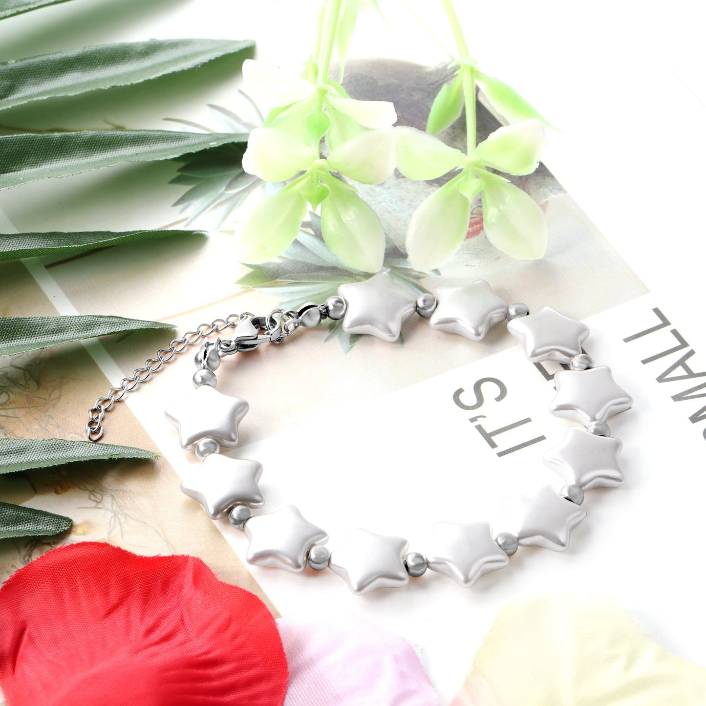 Pearls with steel beads bracelet 20+5cm asonjewelry