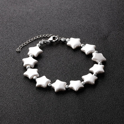 Pearls with steel beads bracelet 20+5cm asonjewelry