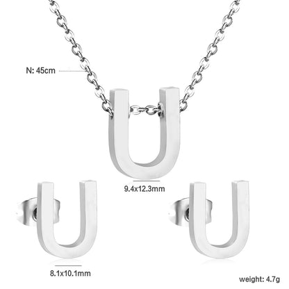 Steel/Gold Cut Letters Set without Diamonds A-Z asonjewelry