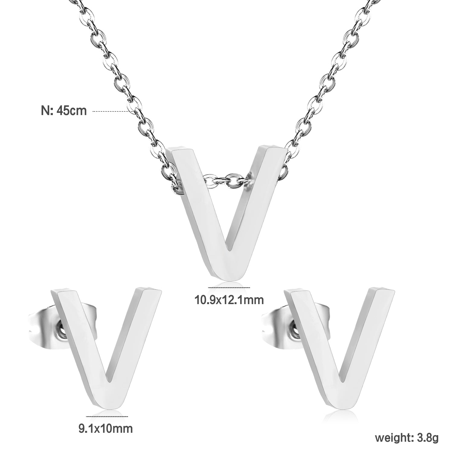 Steel/Gold Cut Letters Set without Diamonds A-Z asonjewelry
