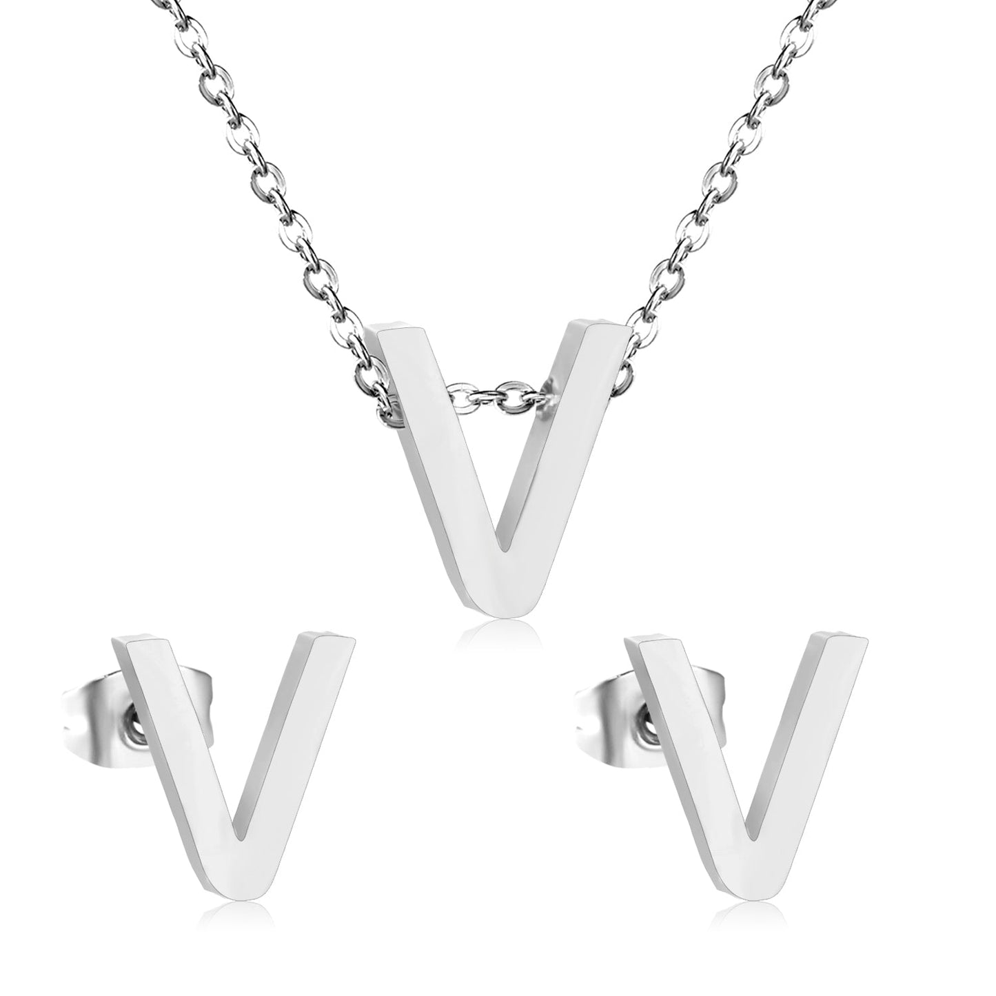 Steel/Gold Cut Letters Set without Diamonds A-Z asonjewelry