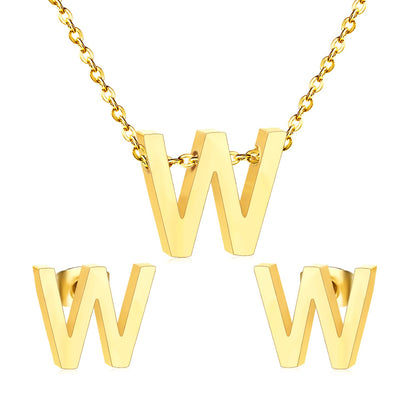 Steel/Gold Cut Letters Set without Diamonds A-Z asonjewelry
