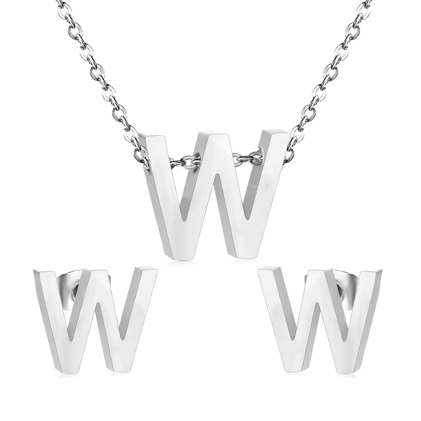 Steel/Gold Cut Letters Set without Diamonds A-Z asonjewelry