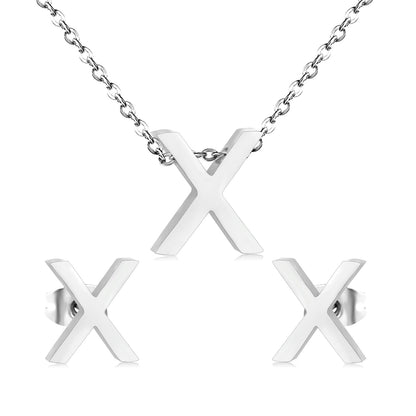 Steel/Gold Cut Letters Set without Diamonds A-Z asonjewelry