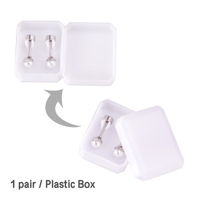 4~8mm steel color/golden white pearl screw plugs asonjewelry