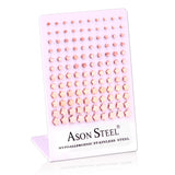 3mm-8mm Snapback Steel/Gold/Rose Gold/Black Plum Cut/Frosted Stud Earrings