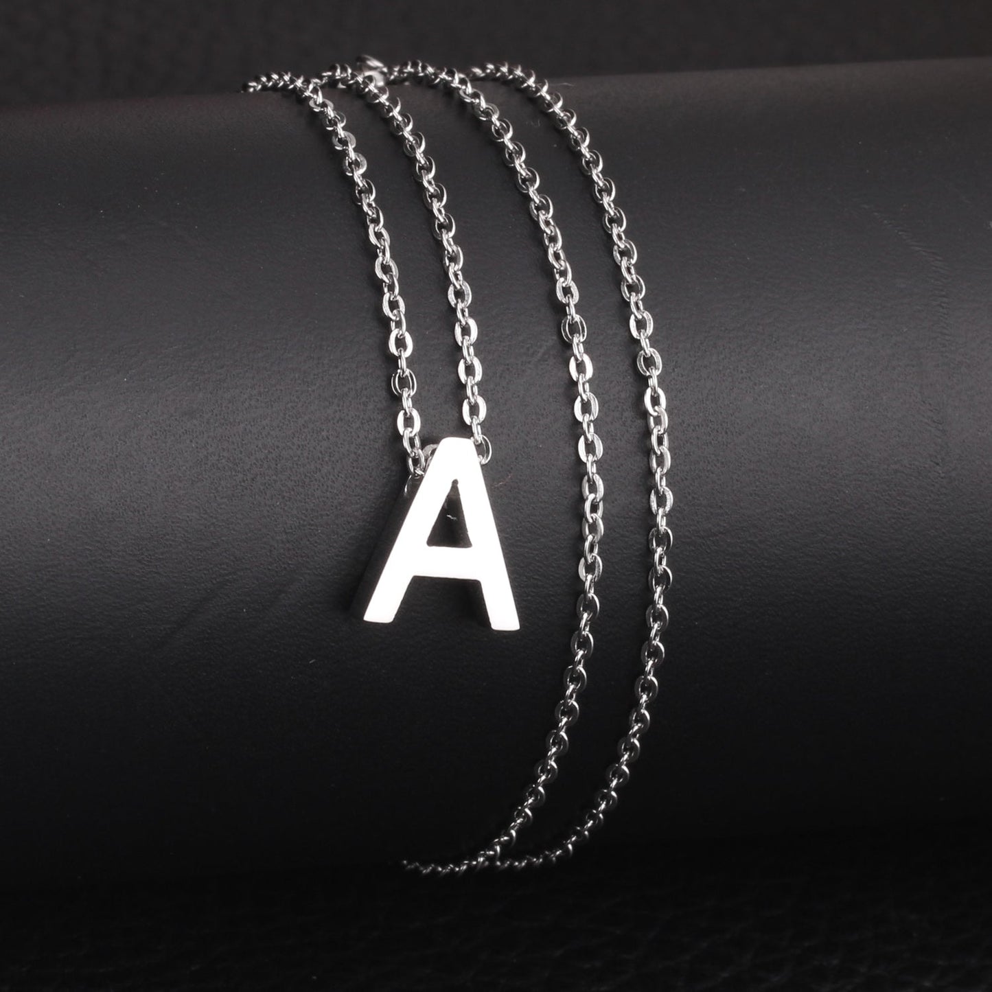 ASON Delicate Classic Style Initial 26 Letters Alphabet Chain Pendant Necklace Stainless Steel Color Jewelry Chokers asonjewelry
