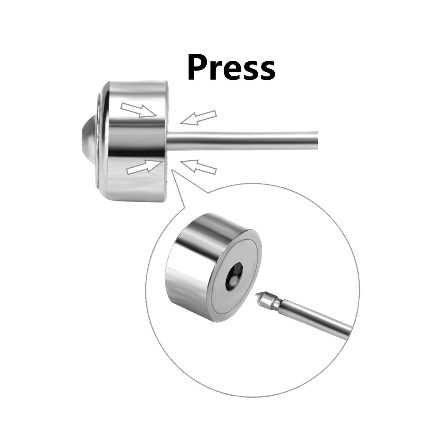 3mm - 5mm Steel Color Square Diamond Tap Plug Earrings asonjewelry