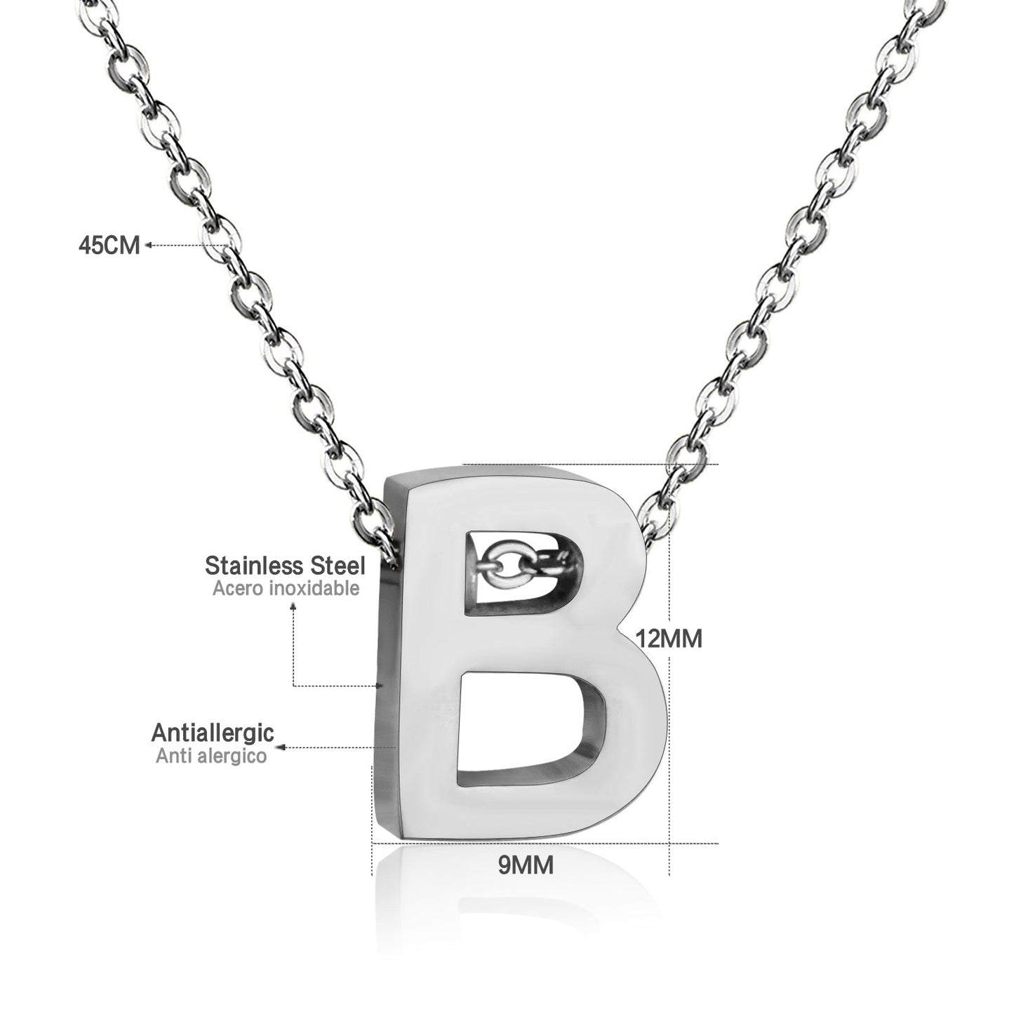 ASON Delicate Classic Style Initial 26 Letters Alphabet Chain Pendant Necklace Stainless Steel Color Jewelry Chokers asonjewelry