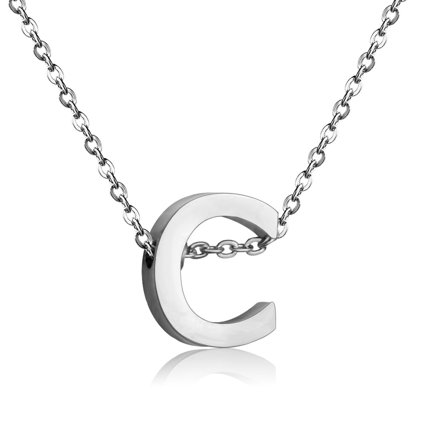 ASON Delicate Classic Style Initial 26 Letters Alphabet Chain Pendant Necklace Stainless Steel Color Jewelry Chokers asonjewelry