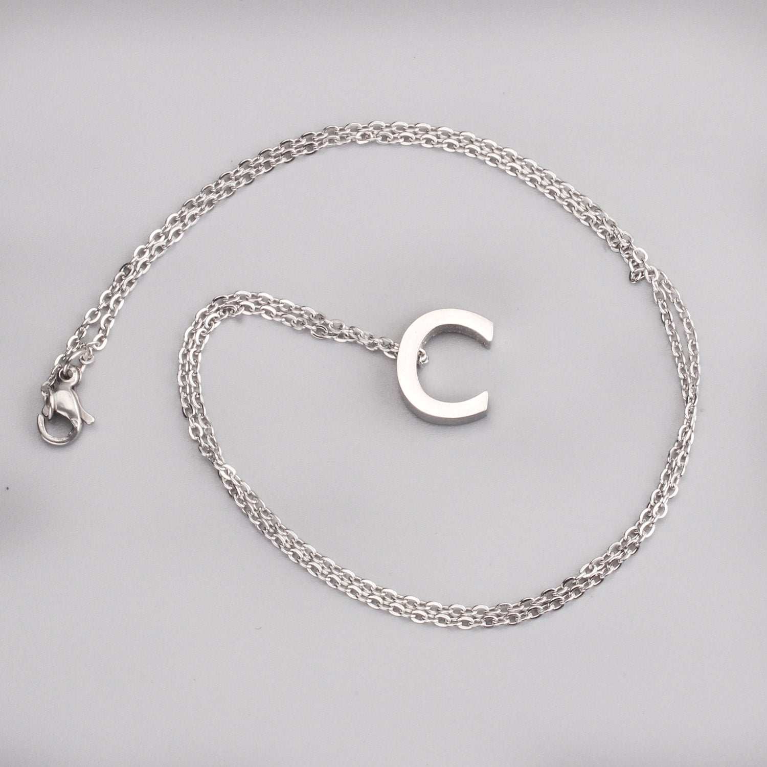 ASON Delicate Classic Style Initial 26 Letters Alphabet Chain Pendant Necklace Stainless Steel Color Jewelry Chokers asonjewelry