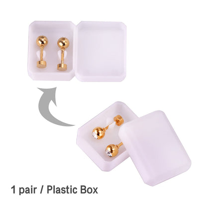 12 pairs 5mm steel/golden steel ball with drilled screw plugs asonjewelry