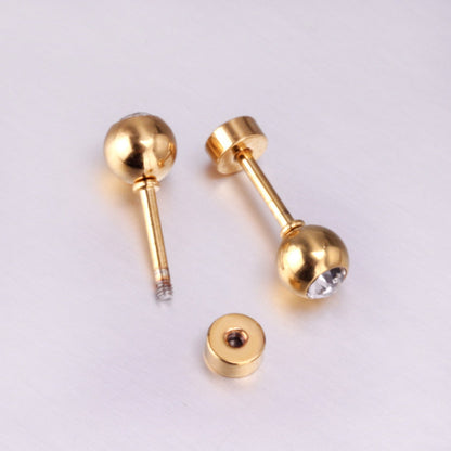 12 pairs 5mm steel/golden steel ball with drilled screw plugs asonjewelry