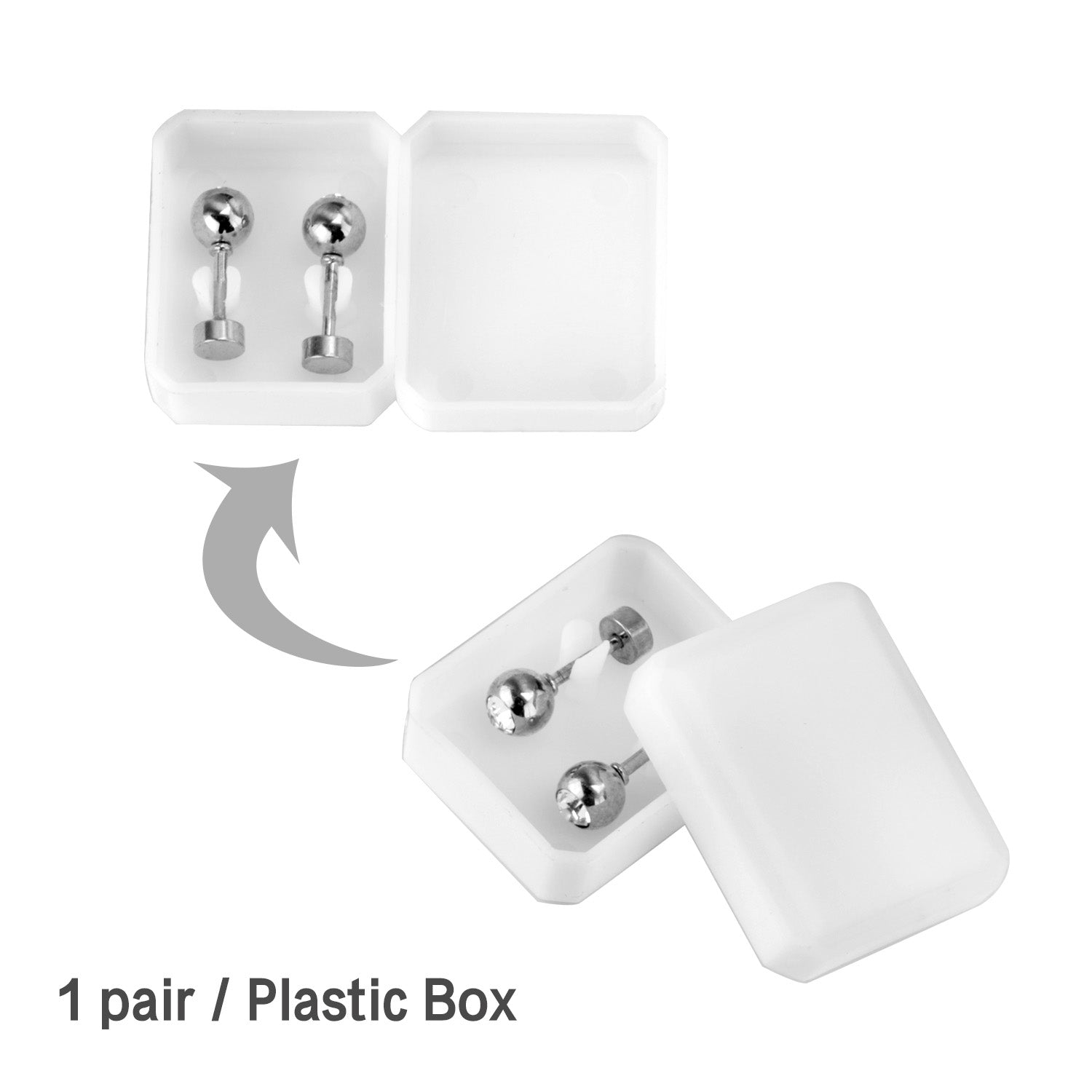 12 pairs 5mm steel/golden steel ball with drilled screw plugs asonjewelry