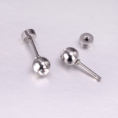 12 pairs 5mm steel/golden steel ball with drilled screw plugs asonjewelry