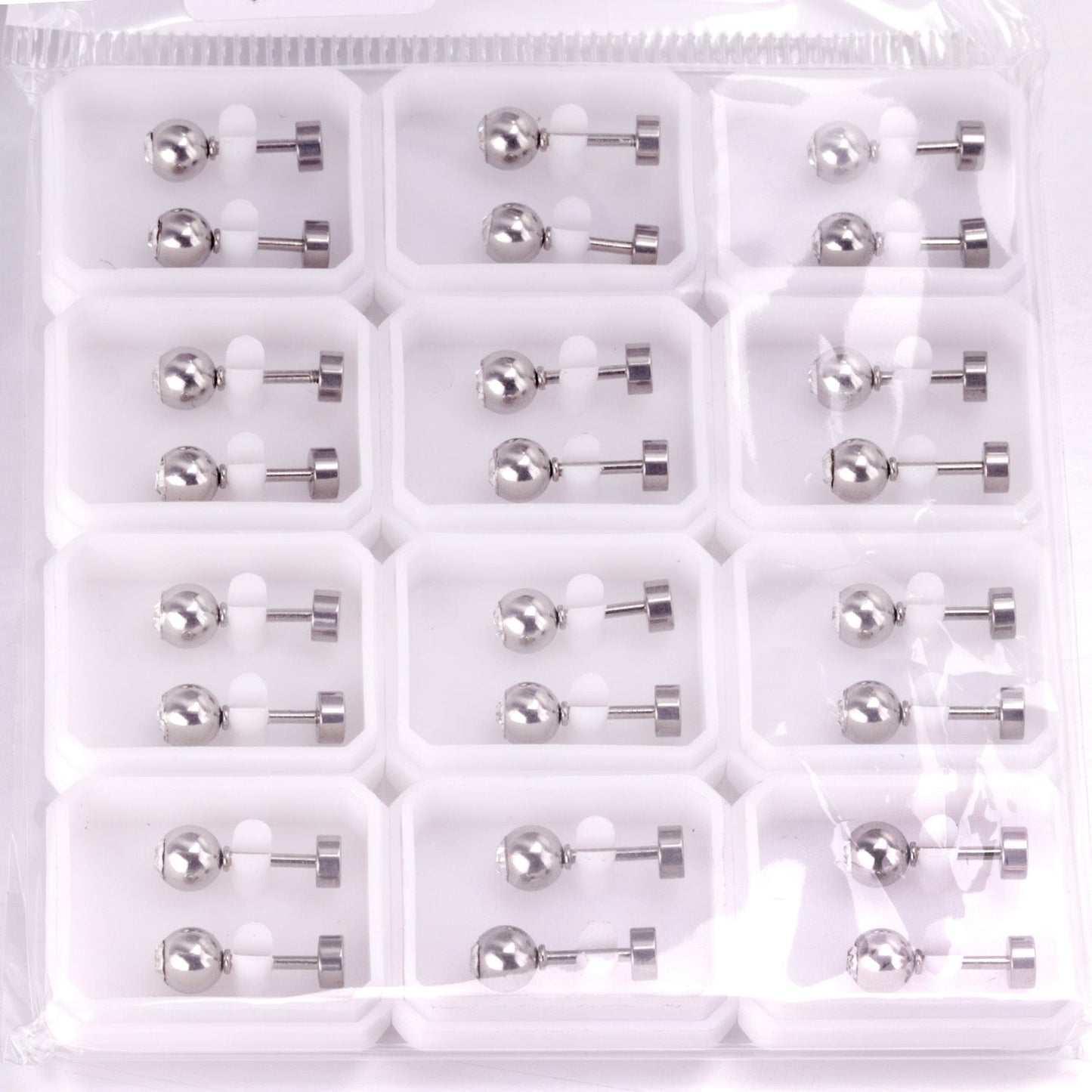 12 pairs 5mm steel/golden steel ball with drilled screw plugs asonjewelry