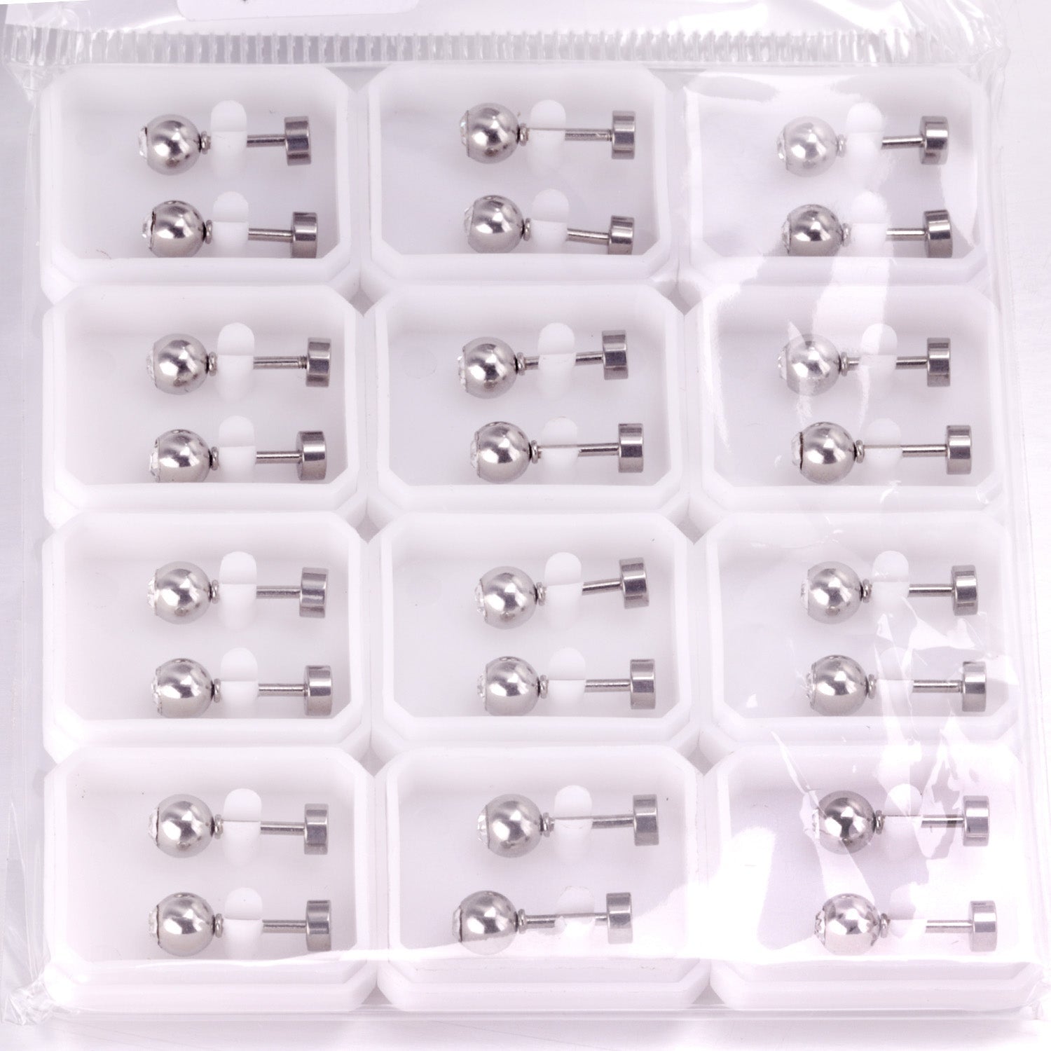 12 pairs 5mm steel/golden steel ball with drilled screw plugs asonjewelry