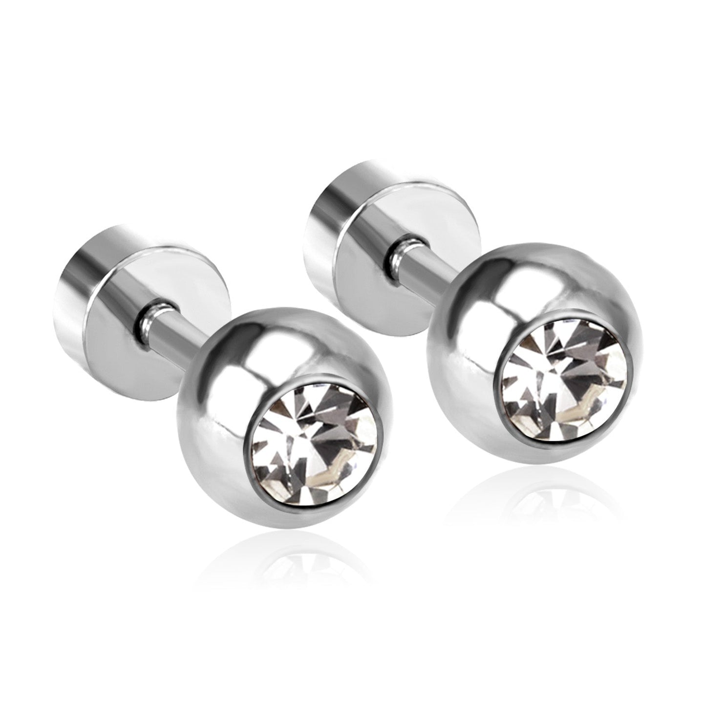 12 pairs 5mm steel/golden steel ball with drilled screw plugs asonjewelry