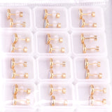 12 pairs 8mm Steel/Gold White Shell/Black Shell/Red Shell Screwback Earrings