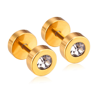 12 pairs 6mm steel/gold cylindrical white/black/mixed drill screw plugs asonjewelry