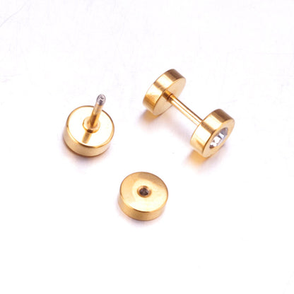 12 pairs 6mm steel/gold cylindrical white/black/mixed drill screw plugs asonjewelry